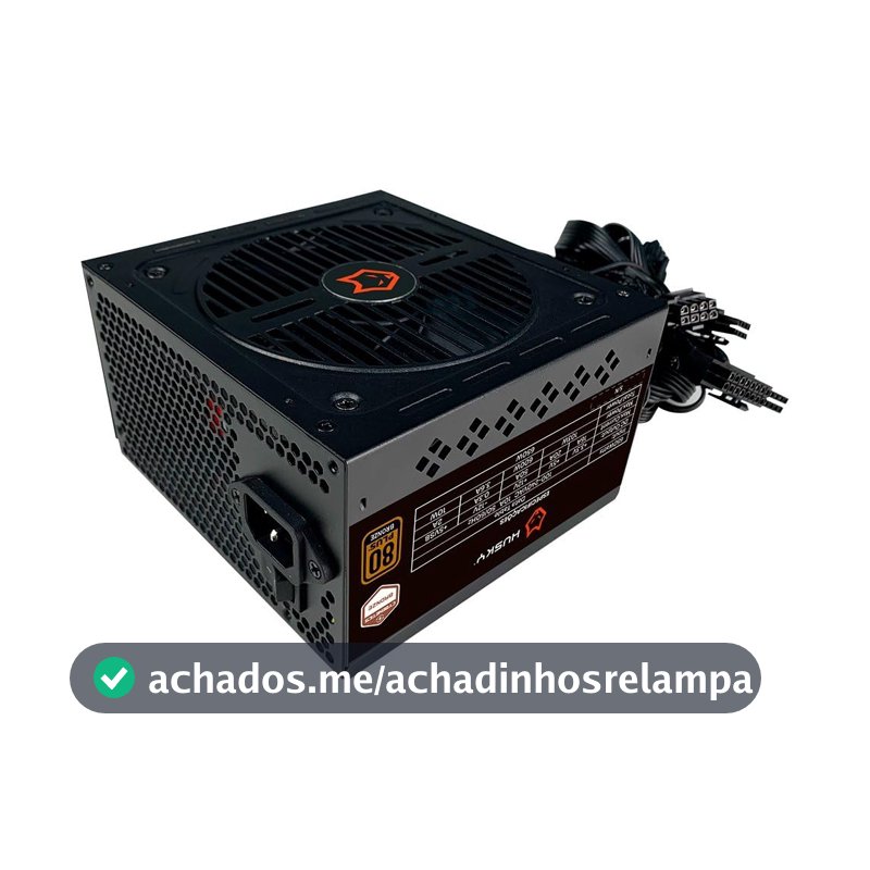 Fonte Husky Sledger 650W, 80 Plus Bronze, Cybenetics Bronze, PFC ativo, Bivolt - HFN650PT