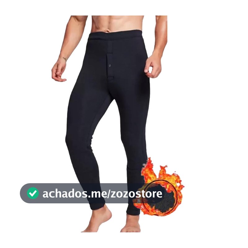 Meia Calça Segunda Pele Termica Masculino Frio Inverno Flanelada Forrada Preto