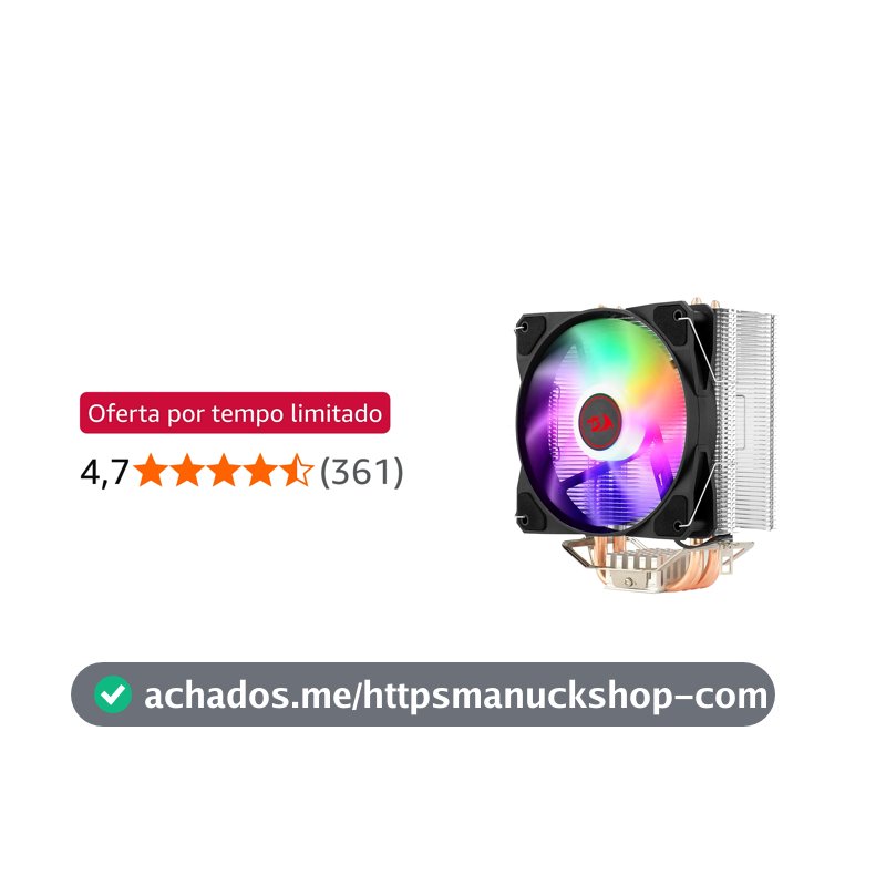 Aircooler Redragon Tyr Preto Iluminação Rainbow com Fan de 120mm CC-9104
