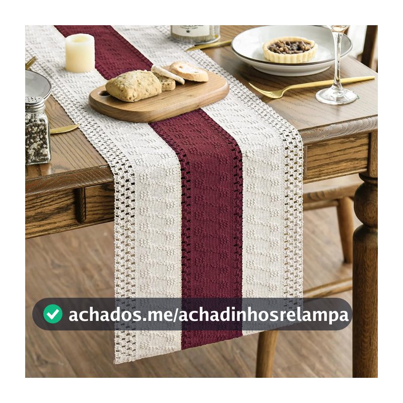 Artoid Mode Caminho de Mesa Rústico Estilo Fazenda Vermelho, Decoração de Natal Sazonal e de Feriado com Vazados para Cozinha e Sala de Jantar, para Festas em Casa 30 x 183 cm