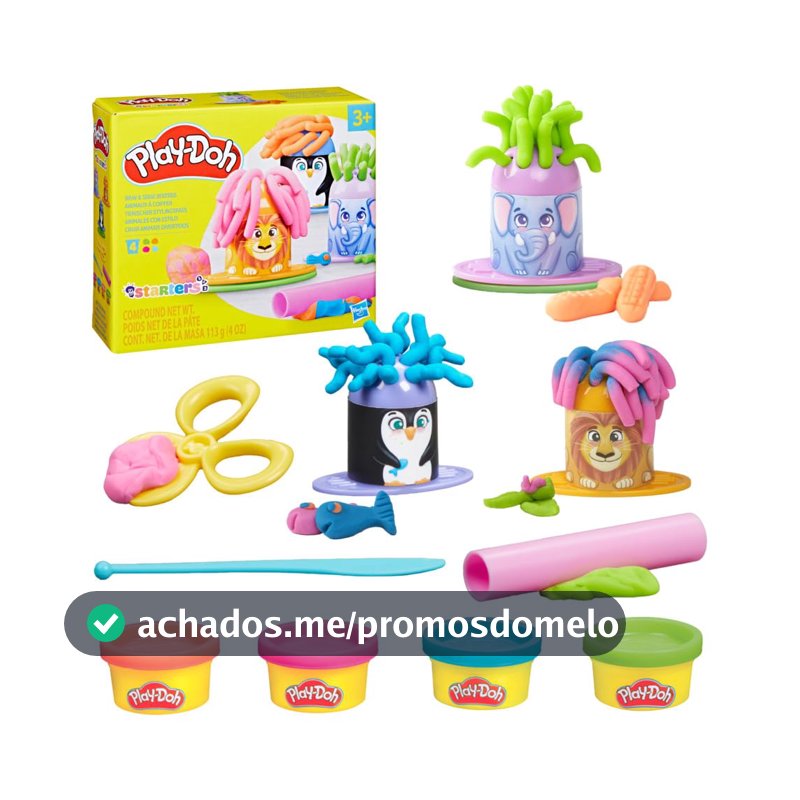 Play-Doh Conjunto de massinha Criar Animais Divertidos, kit com 4 potes