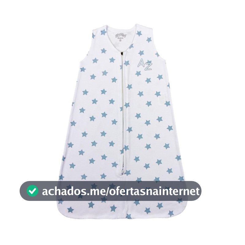 Saco de Dormir Bebê Menino em Suedine 100% Algodão Fio 40 com Estampa de Estrelas – Saco de Dormir Macio