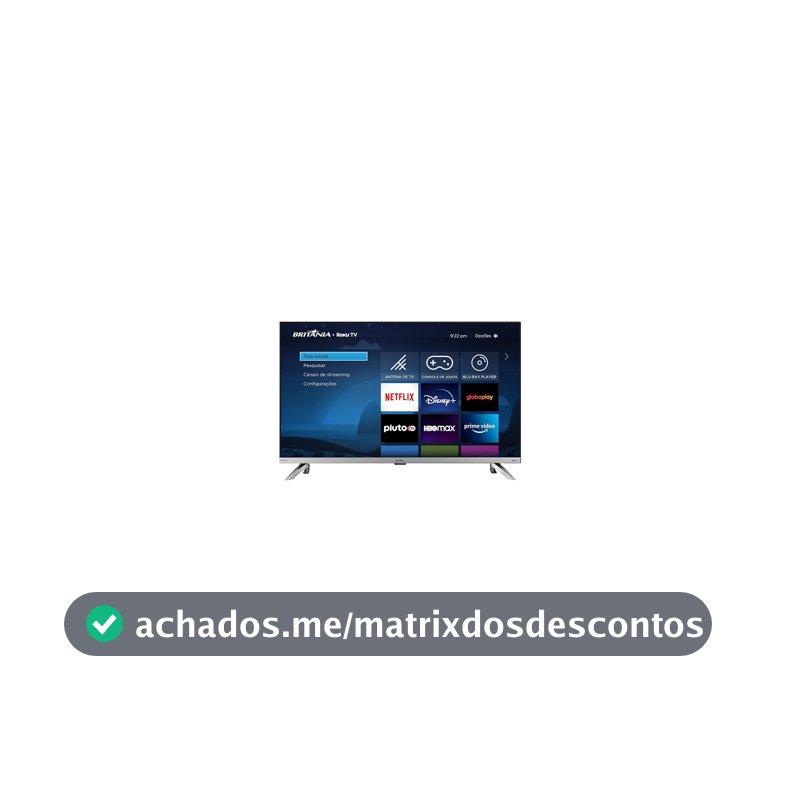 Fast Smart TV Britânia BTV32G7PR2CSBLH 32” Led Dolby Áudio