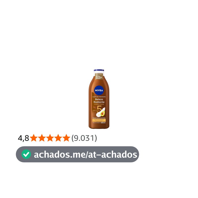 NIVEA Hidratante Desodorante Beleza Radiante Cuidado Intenso 400ml - Desenvolvido especialmente para a beleza da pele negra, ajuda na reparação das áreas ressecadas