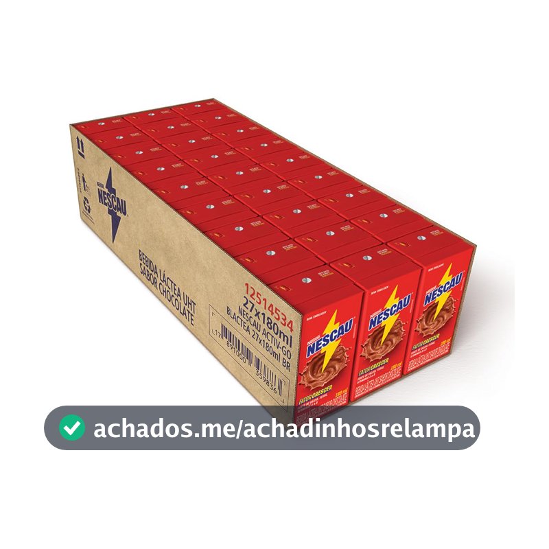 Nescau Bebida Láctea 180ml caixa com 27 unidades