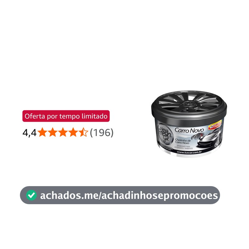 Luxcar New Fresh Gel Carro Novo 60 g – Aromatizante em Gel Automotivo