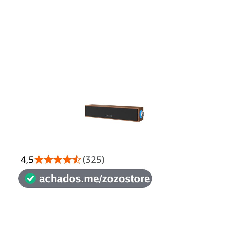 C3Tech SoundBar SB-30BW Marrom, Estilo retro e acabamento de madeira, Audio 2.0 USB, conexao de audio p2 3,5mm