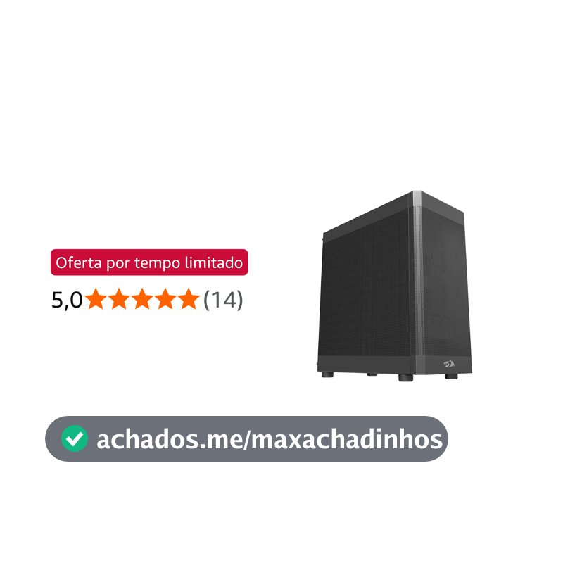 Redragon Gabinete Gamer Aeroflow Mid Tower ATX Preto Aço SGCC Mesh USB 3.0 Sem Fans Suporte GPU 370mm - CA-603B