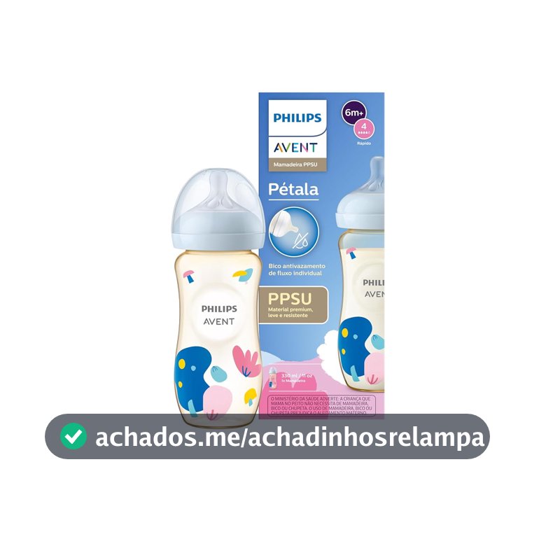 Philips Avent Mamadeira PPSU Anticólica Natural Response 330ml, Bico 6m+ Fluxo Rápido, resistente ao Calor, Sem BPA