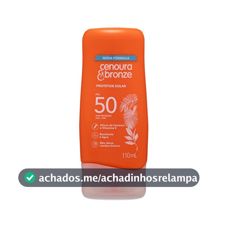 Protetor Solar FPS 50 Cenoura & Bronze 110ml