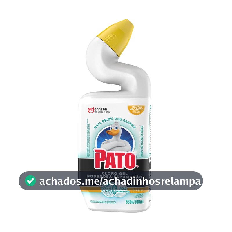 Pato Limpador Sanitário Desinfetante Cloro Gel Citrus, 500ml