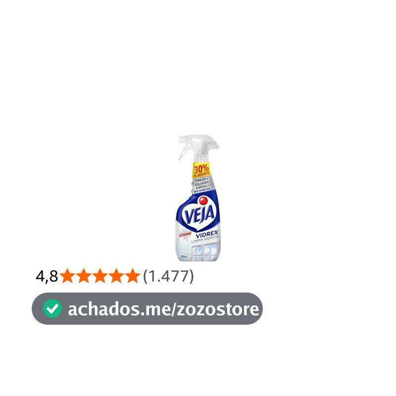 Veja Vidrex Cristal Limpa Vidros Spray 500ml Oferta