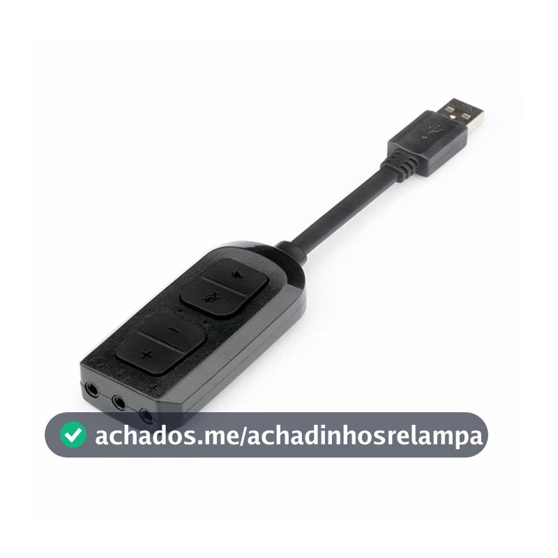 Redragon Placa de Som Externa Circe HA100 USB Estéreo c/ Controle de Volume Compatível c/ PC e PS4 Preto