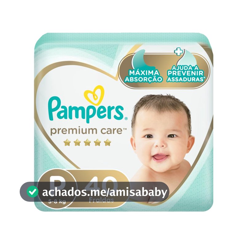 Fralda Pampers Premium Care Tamanho P 40 Unidades