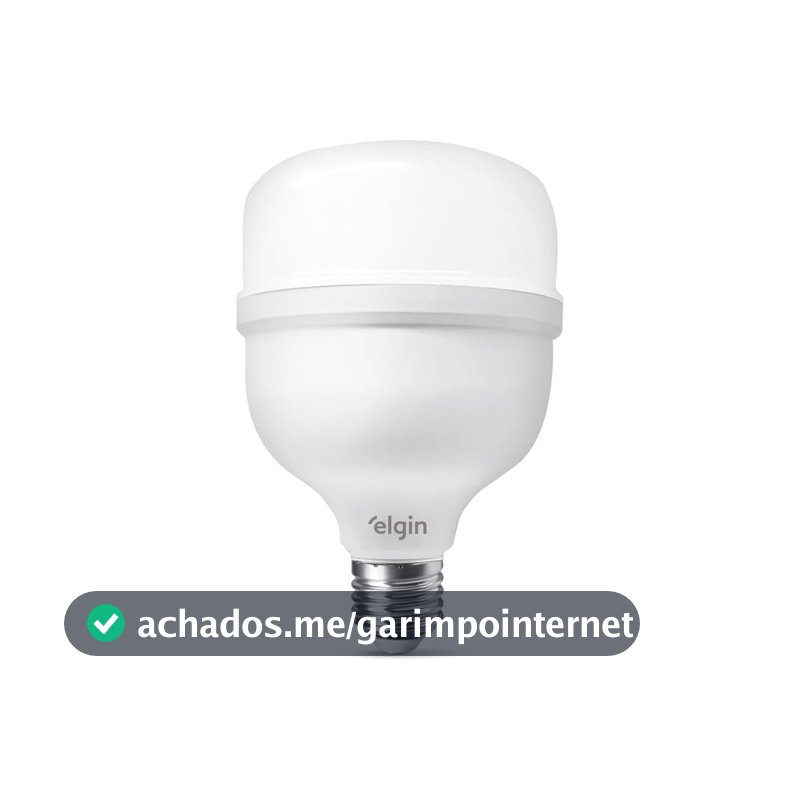 Lâmpada Bulbo LED T 40W 6500K Elgin Bivolt Luz Branca Fria