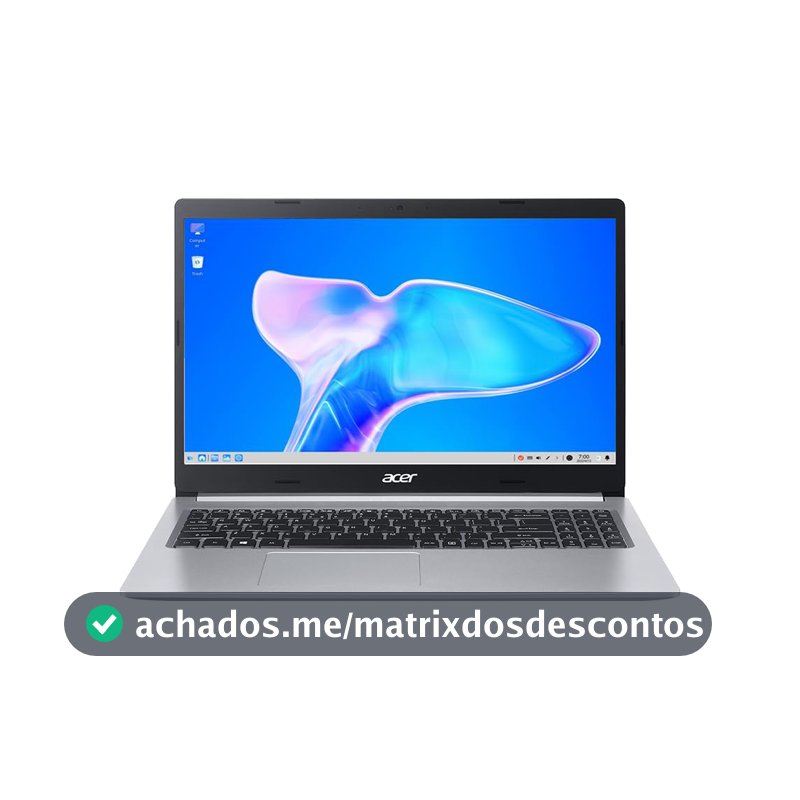 Acer Notebook Aspire 5 AMD Ryzen 5 5500U 16GB SSD 512GB 15.6" Full HD Linux Preto Alimentação CA Compatível c/ Mouse USB - A515-45-R478
