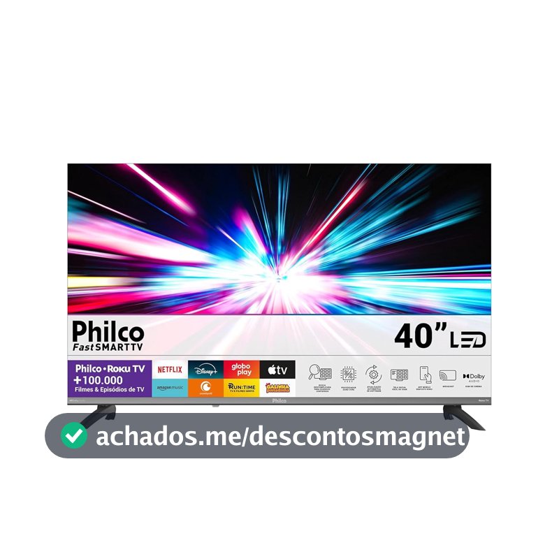 Smart TV 40" Philco Roku TV HDR10 Dolby Áudio P40CRA