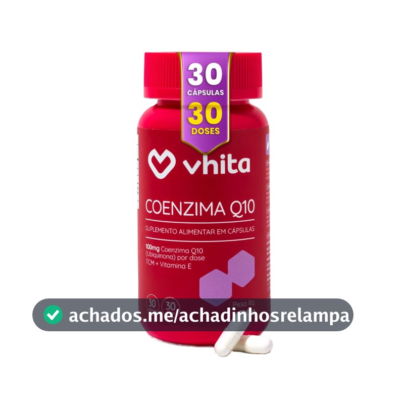 Coenzima Q10 100mg com Vitamina E e TCM 30 Cápsulas - Vhita