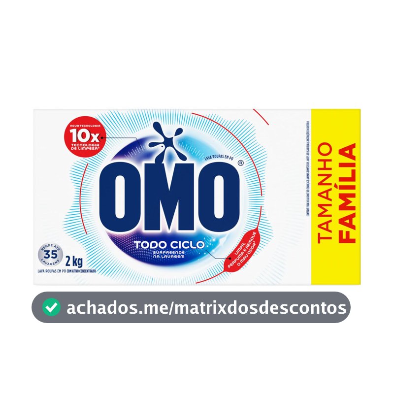 Lava-Roupas em Pó Omo Todo Ciclo Caixa 2kg