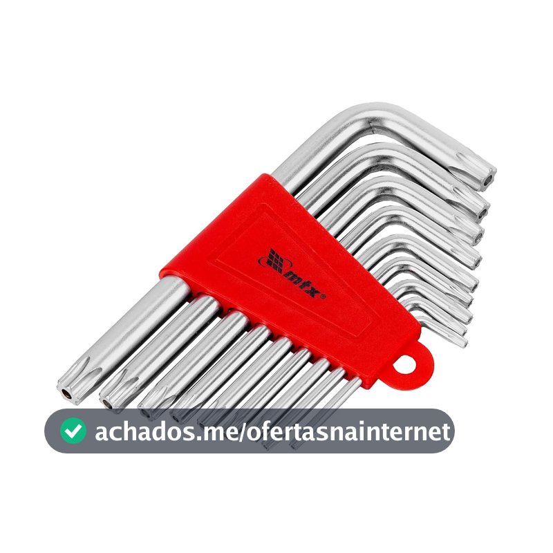 MTX Jogo de Chaves Hexagonais Torx Curtas com Acabamento Acetinado, Kit de Chaves Torx Resistentes