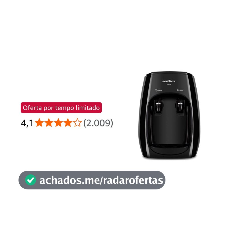 Britânia Bebedouro, Acqua, Preto, Bivolt, Estilo moderno e elegante Plástico