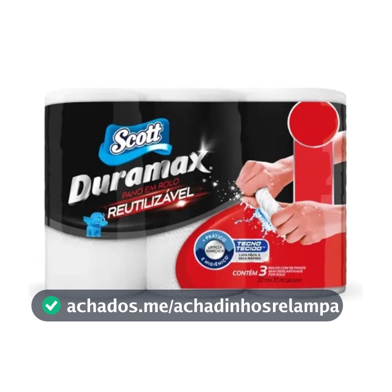 Scott Duramax Pano Reutilizável em Rolo, Branco, 174 Folhas (3 Unidades de 58 Folhas)