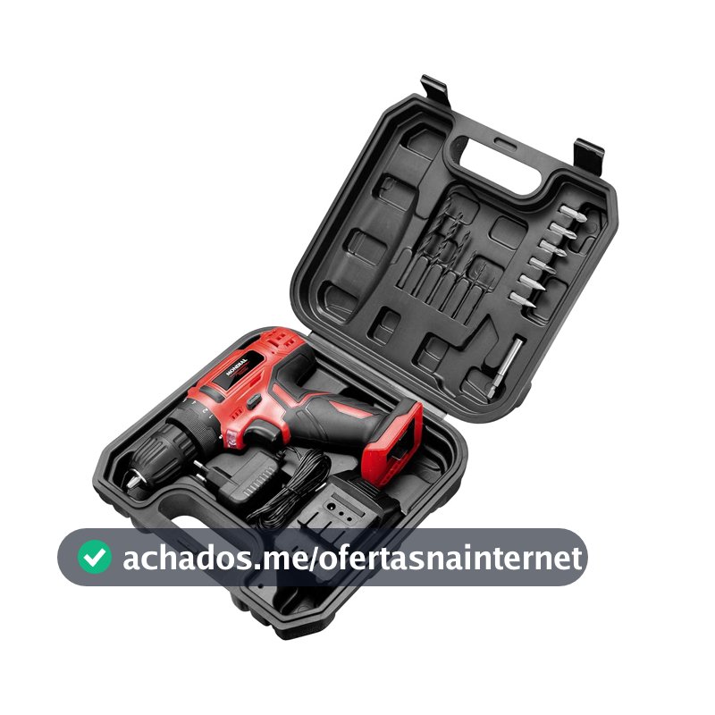Furadeira e Parafusadeira à Bateria, Mondial, Vermelho, Bivolt - FPF-06M