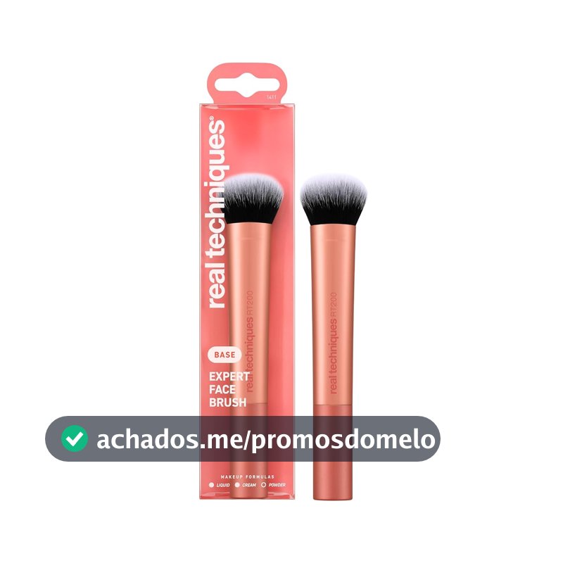Real Techniques Pincel para Aplicação de Base Expert Face Brush, Amarelo