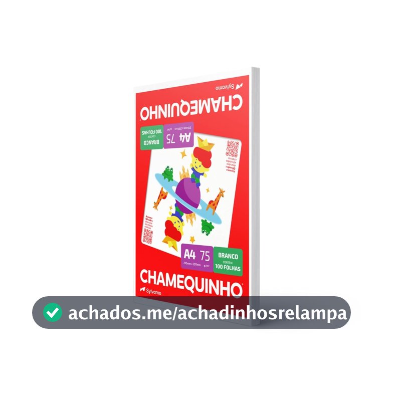 Chamequinho Papel A4, 75 g, 100 Folhas, Branco Sulfite