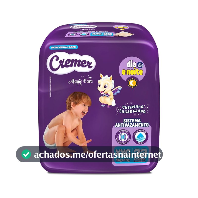 Fralda Cremer Econômica XXG 22 Unidades