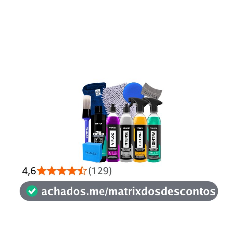 Kit Lavagem Completa Shampoo Cera Tok Final Intense Sintra Fast Pneu Pretinho Acessórios