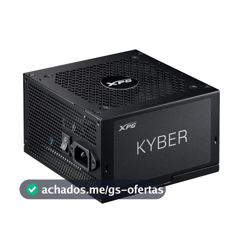 Fonte XPG Kyber II 850W Fonte de Alimentação ATX – Certificação Gold 80 PLUS e Cybenetics, não modular, compatível com ATX 3.1, conector 12V-2x6 para GPUs de última geração, eficiência de até 91,40%