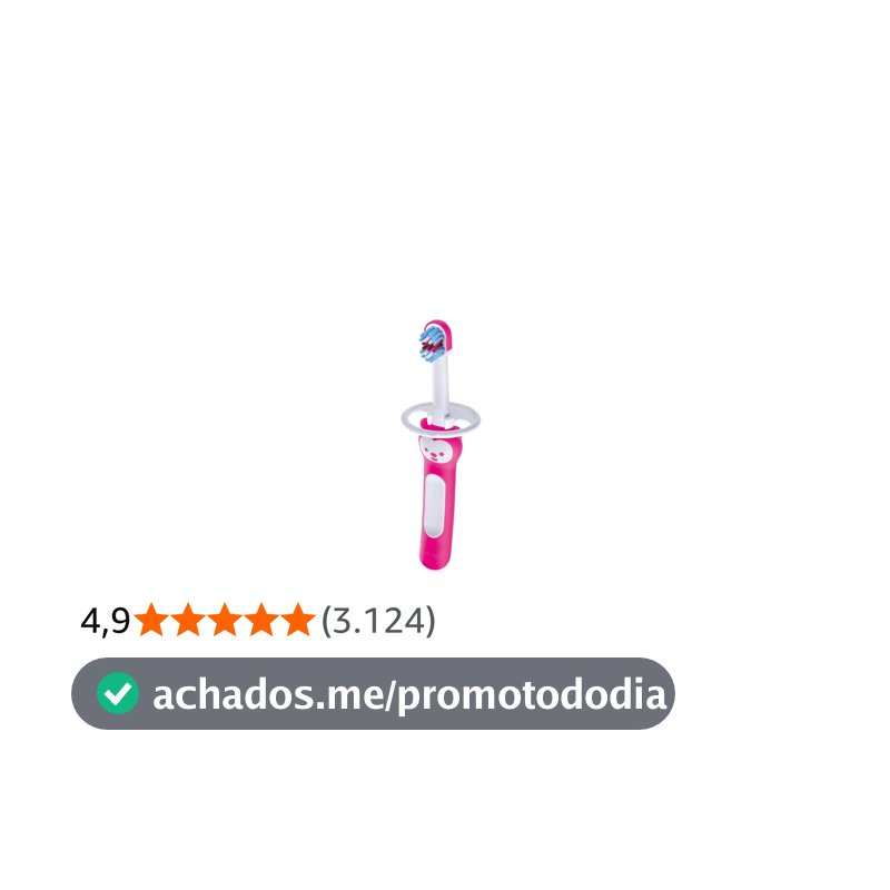 MAM Baby 1 Escova de Dentes Baby's Brush com Trava de Segurança para Crianças de 6+ Meses Com Cabo Ergonômico e Fácil de Segurar, Rosa