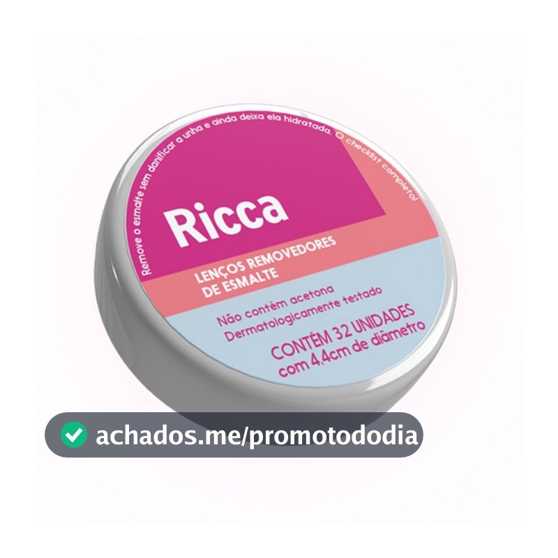 Lenços Removedores de Esmalte Ricca, 32 Unidades
