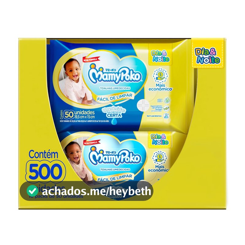 MamyPoko Lenços Umedecidos Dia&Noite 500 Unidades