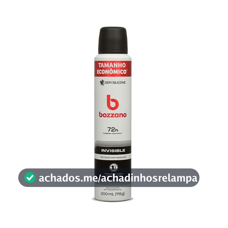 Bozzano Desodorante Invisible Aerossol Antitranspirante Masculino 200ml
