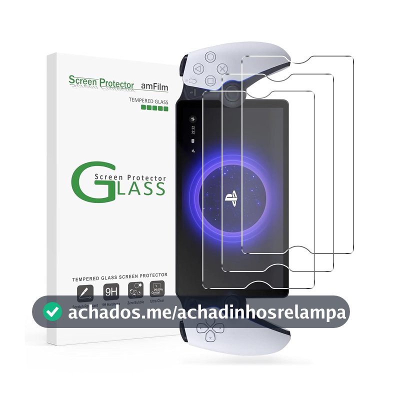 amFilm Pacote com 3 protetores de tela de vidro temperado para PlayStation Portal Remote Player 8 polegadas – PlayStation 5 com kit de fácil instalação, transparente Ultra HD, antiarranhões, antidigitais