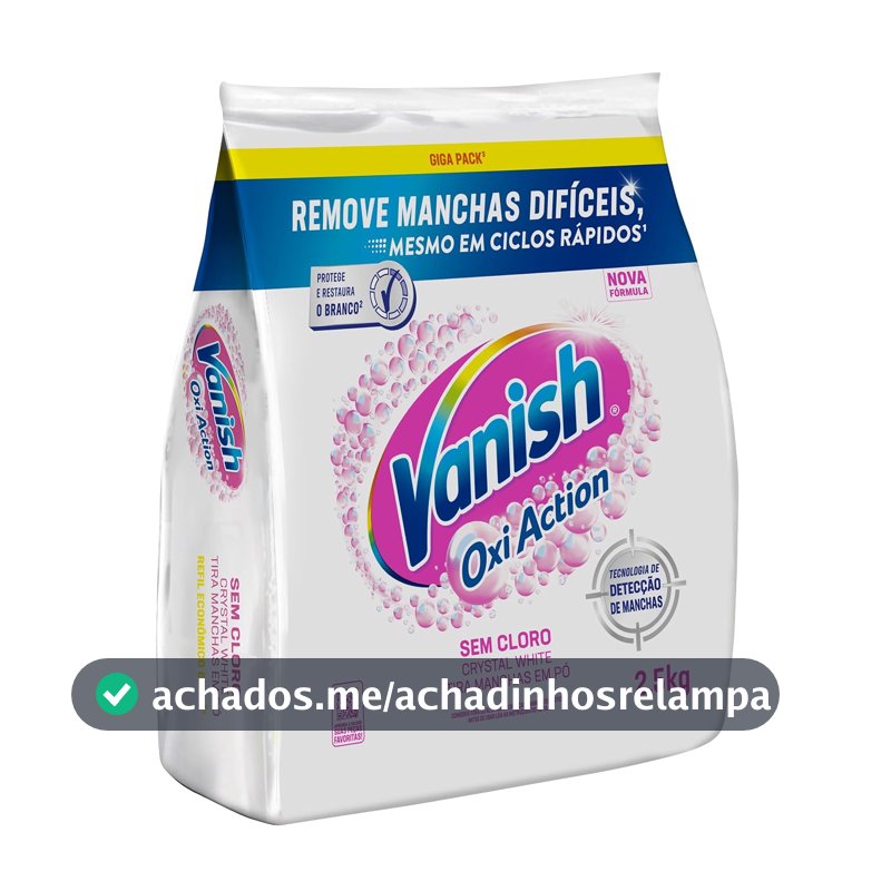 Tira-Manchas em Pó para Roupas Brancas Vanish Oxi Action, 2,5kg