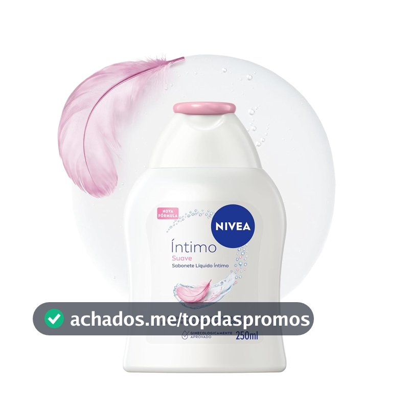 NIVEA Sabonete Líquido Íntimo Suave 250ml, Limpeza Delicada, Mantém pH Natural, Extrato de Camomila, Cuidado Calmante, Uso Diário