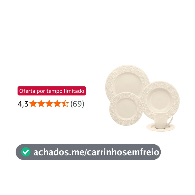 Conjunto Deunto de Jantar Daily Marfim 30 Peças Oxford