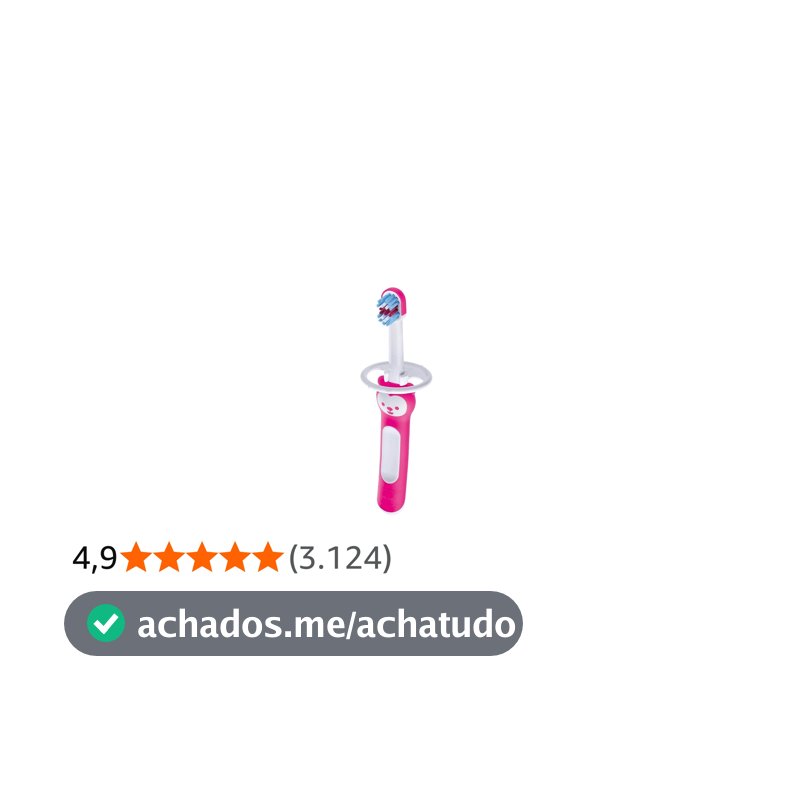 MAM Baby 1 Escova de Dentes Baby's Brush com Trava de Segurança para Crianças de 6+ Meses Com Cabo Ergonômico e Fácil de Segurar, Rosa