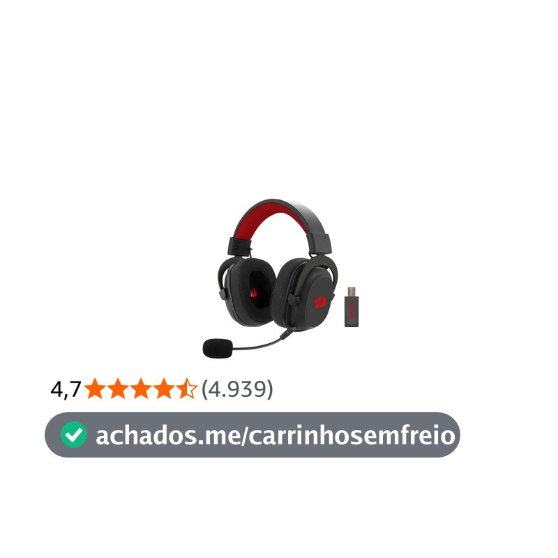 Headset Gamer Redragon Zeus Pro Preto Sem Fio 7.1 H510-PRO