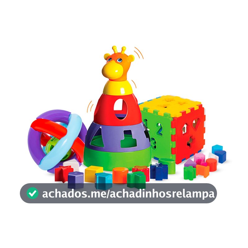 Kit de Brinquedos Educativos Bebês Infantil Menino e Menina 1 ano Didático Encaixar e Montar