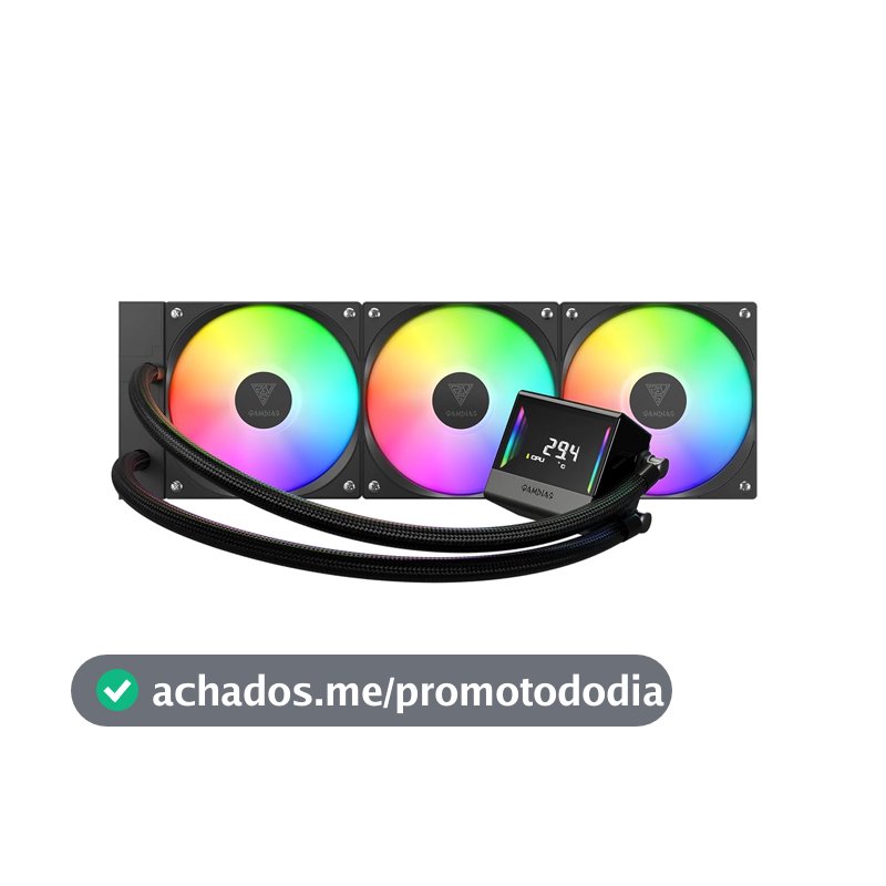 Water Cooler 360mm Gamdias Chione E4-360 Preto ARGB V2 Intel LGA2066 AMD AM5