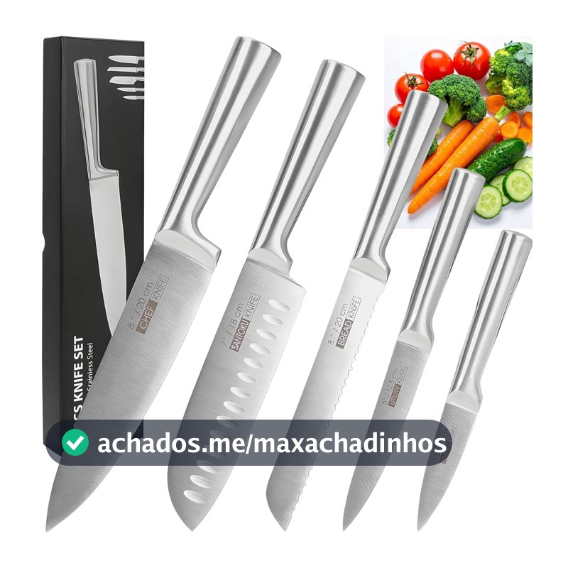 Jogo de 5 Facas Inox 4Cr13
