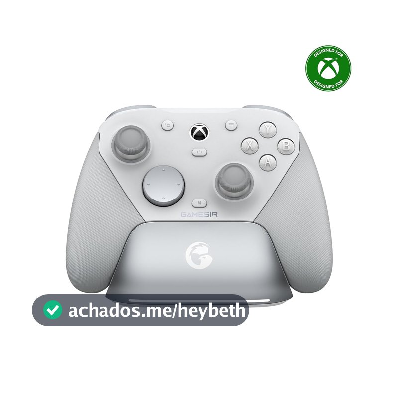 GameSir G7 Pro Controle Gamer Tri-Mode para Xbox, PC e Android Sem Fio 2.4G/Bluetooth e Com Fio Joystick Hall Effect + TMR 1000Hz Polling Rate Botões Macro Giroscópio Vibração 4 Motores Anti-Drift Controle Profissional - Branco