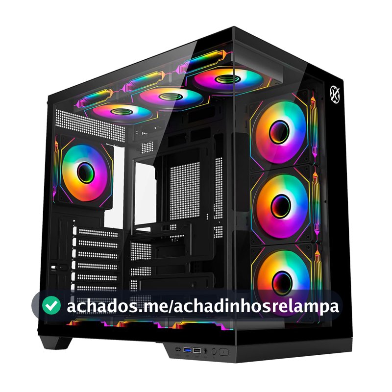 Gabinete Aquário Kalkan Skye ATX Vidro Temperado USB 3.0 Preto KLK00041