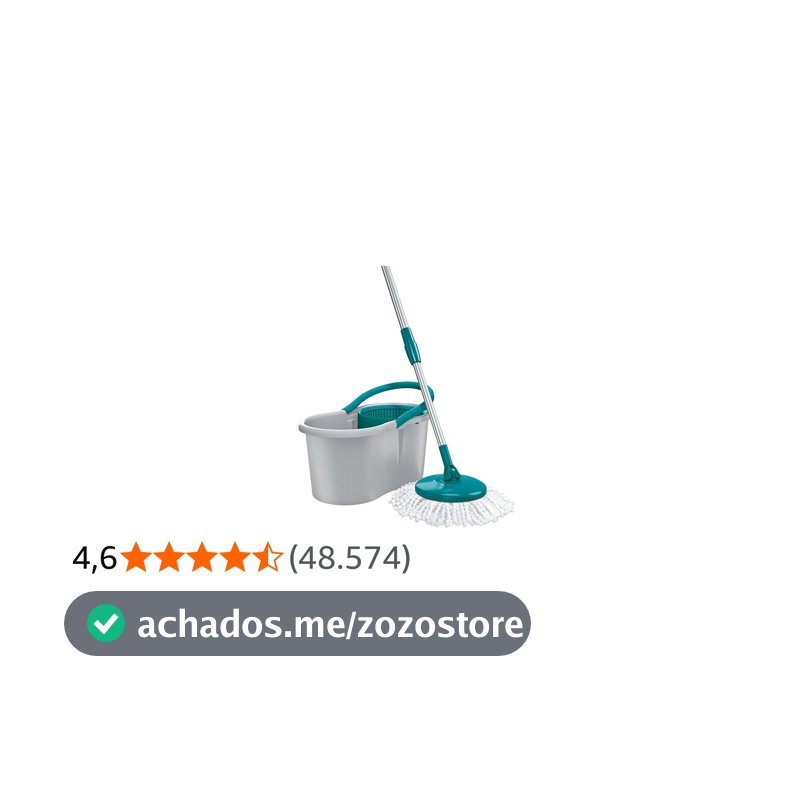 Flash Limp - Mop Giratório Fit, Balde 8 litros - MOP5010 - ABS Cinza