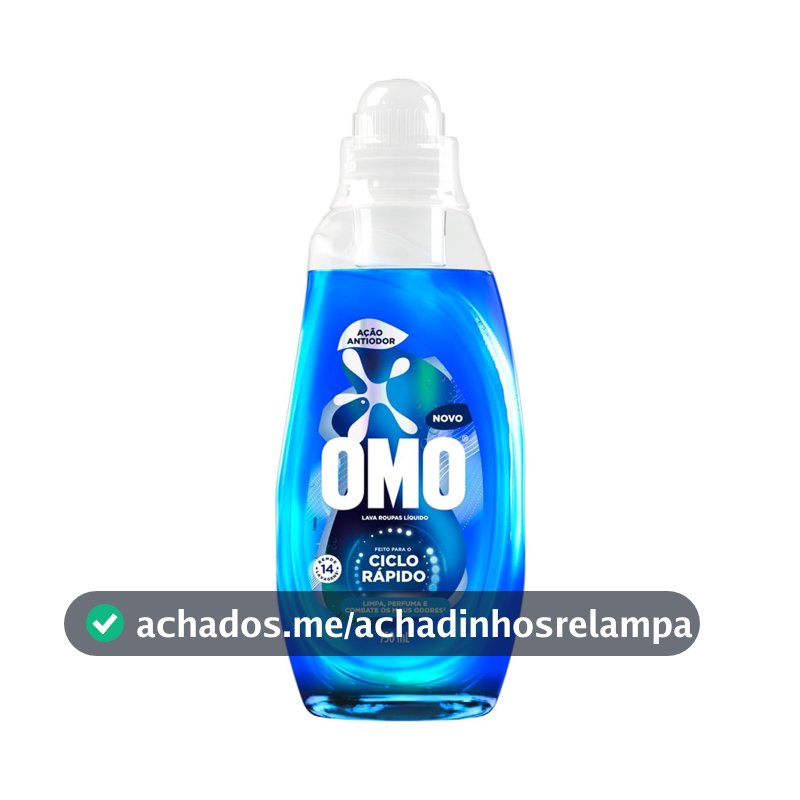 Lava-Roupas Líquido Omo Ciclo Rápido Ação Antiodor Frasco 750ml