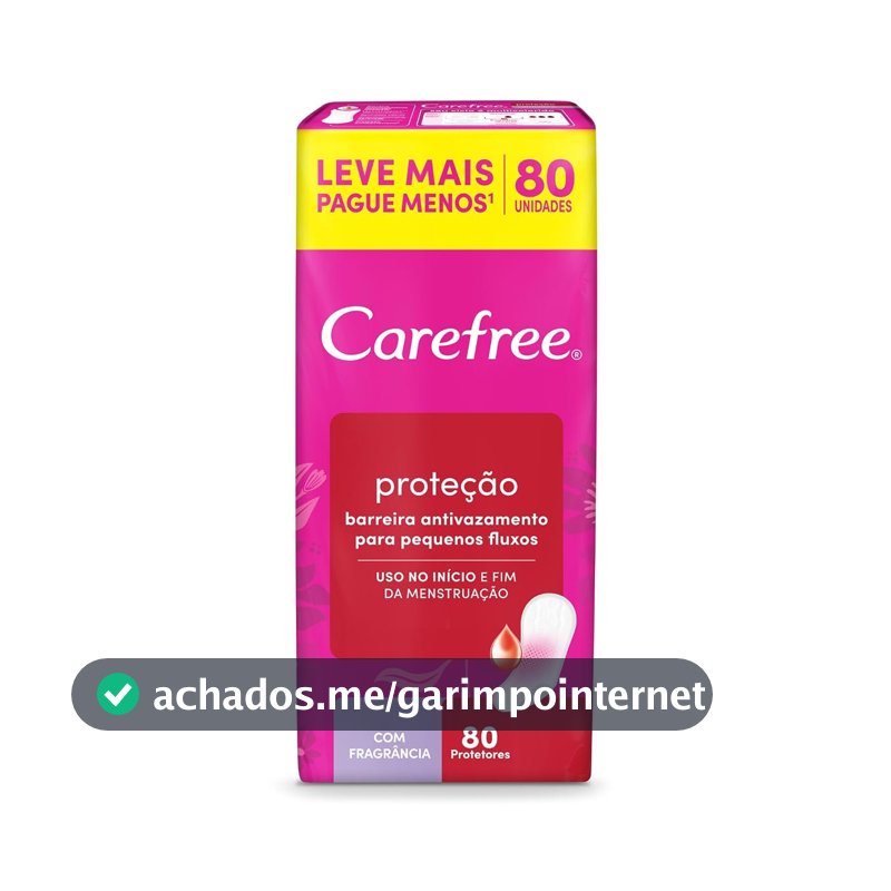 Protetor Diário Carefree, Com Fragrância, 80 Unidades